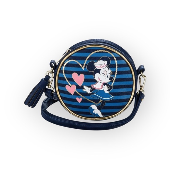 Disney Handbags - new Disney Cruise Line 𖠌 Sailor Minnie Mouse Crossbody Bag 𖠌 Navy Gold Hardware